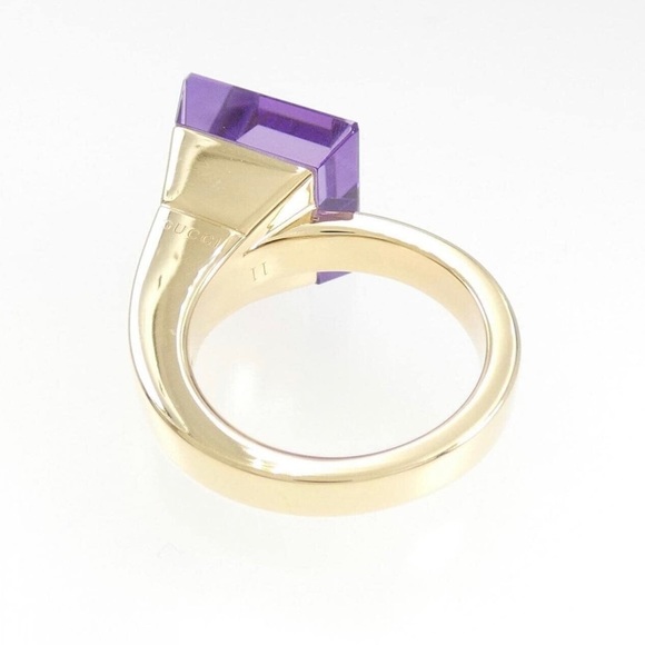 🤤💍💎💜 ⭐️GUCCI⭐️ 18K Yellow Gold Chiodo 💜 AMETHYST 💜 Ring size 35 5 💜💎💍 - Picture 7 of 15